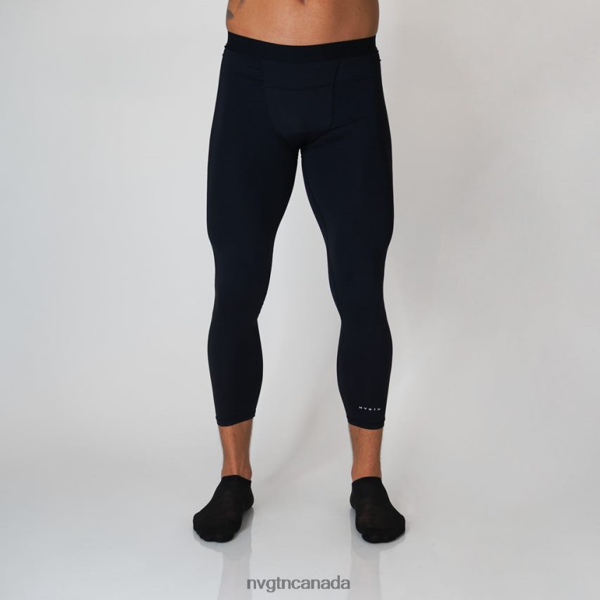 NVGTN Bottoms Men Compression Pants 3/4 Length Black HJXFTJ806