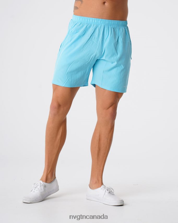 NVGTN Bottoms Men Flex Shorts Aqua HJXFTJ779