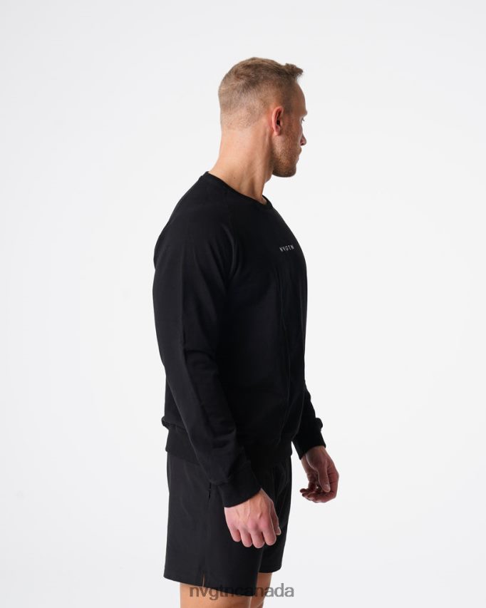 NVGTN Tops Men Crew Neck Sweatshirt Black HJXFTJ790