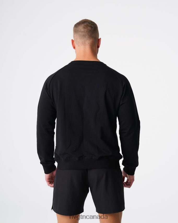NVGTN Tops Men Crew Neck Sweatshirt Black HJXFTJ790