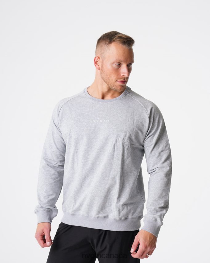NVGTN Tops Men Crew Neck Sweatshirt Grey HJXFTJ792