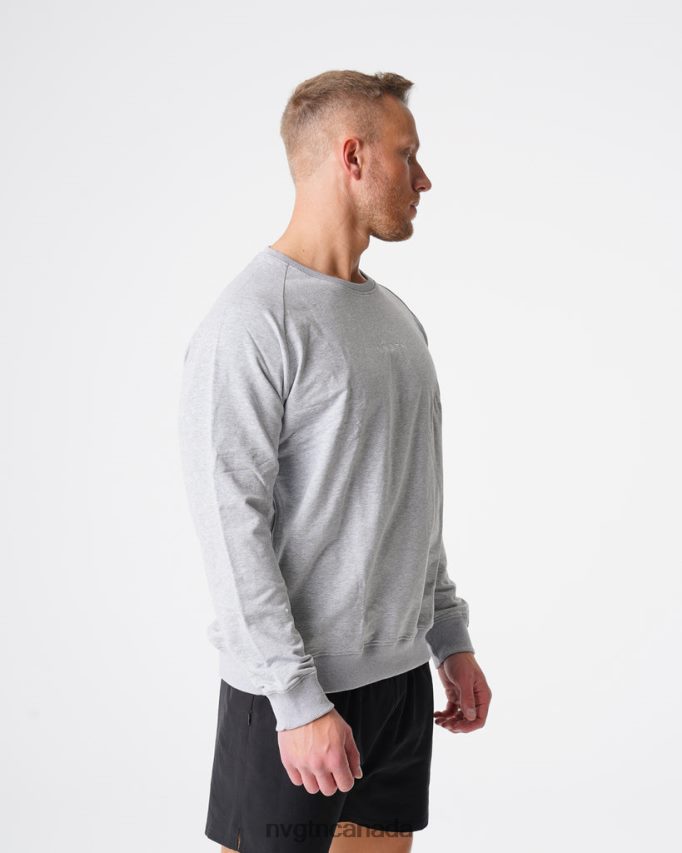 NVGTN Tops Men Crew Neck Sweatshirt Grey HJXFTJ792
