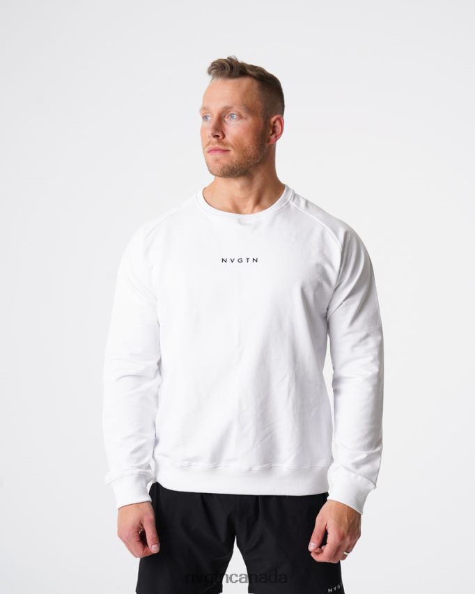 NVGTN Tops Men Crew Neck Sweatshirt White HJXFTJ791