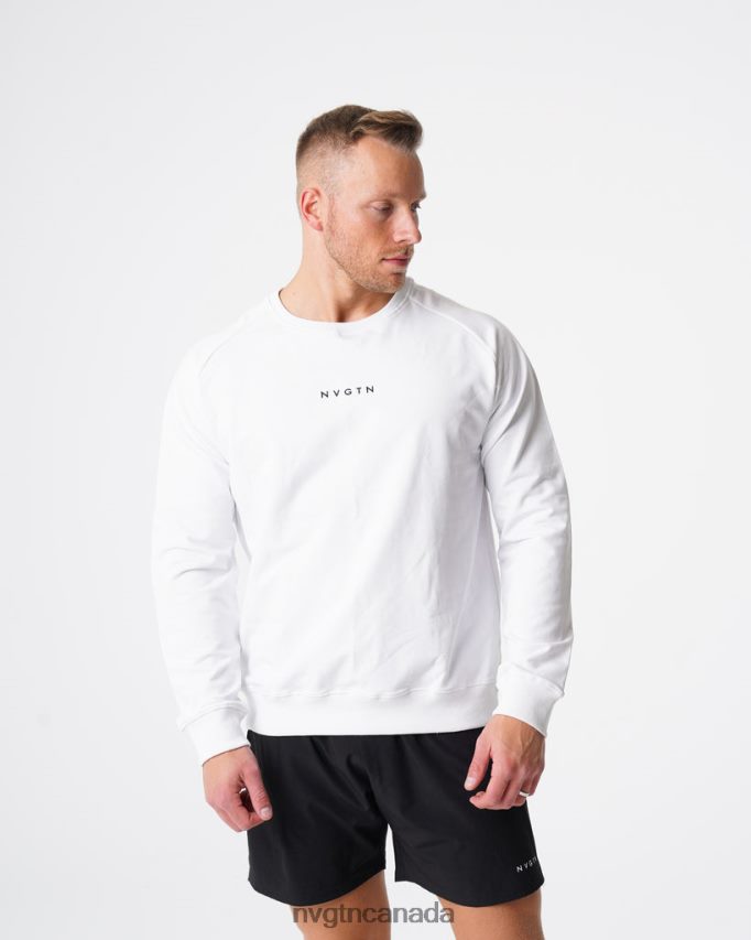 NVGTN Tops Men Crew Neck Sweatshirt White HJXFTJ791