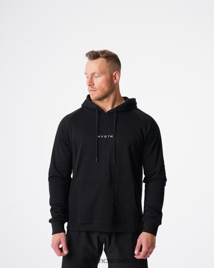 NVGTN Tops Men Lounge Hoodie Black HJXFTJ784