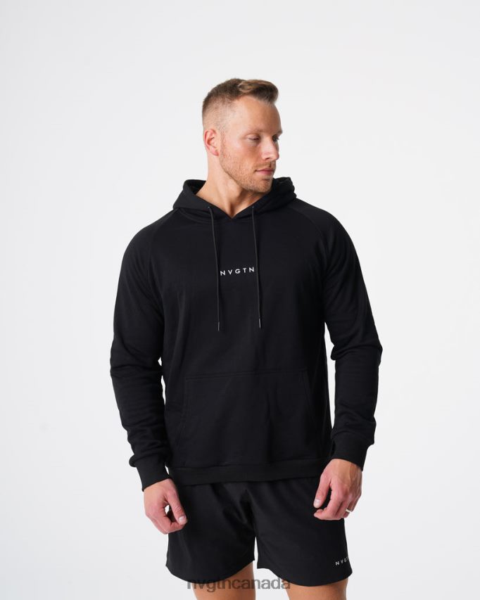 NVGTN Tops Men Lounge Hoodie Black HJXFTJ784