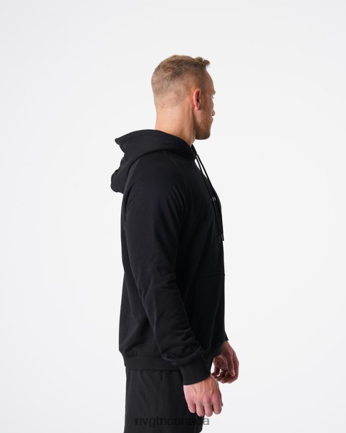 NVGTN Tops Men Lounge Hoodie Black HJXFTJ784