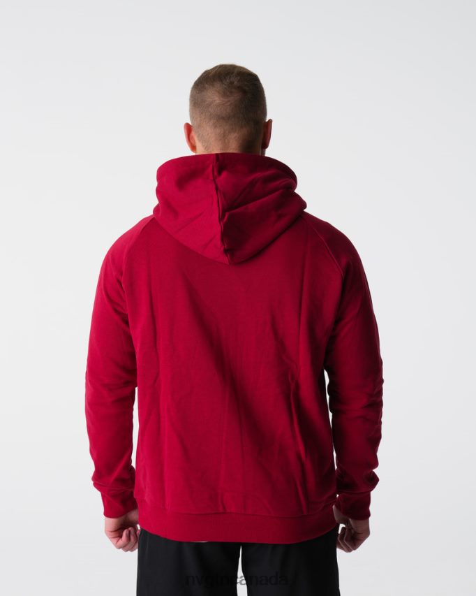 NVGTN Tops Men Lounge Hoodie Crimson HJXFTJ787