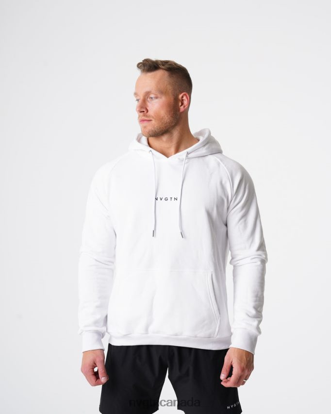 NVGTN Tops Men Lounge Hoodie White HJXFTJ785