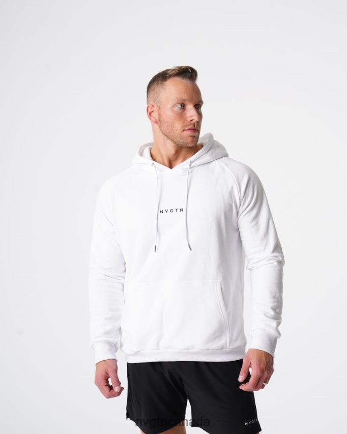 NVGTN Tops Men Lounge Hoodie White HJXFTJ785