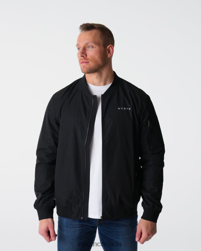 NVGTN Tops Men Bomber Jacket Black HJXFTJ782