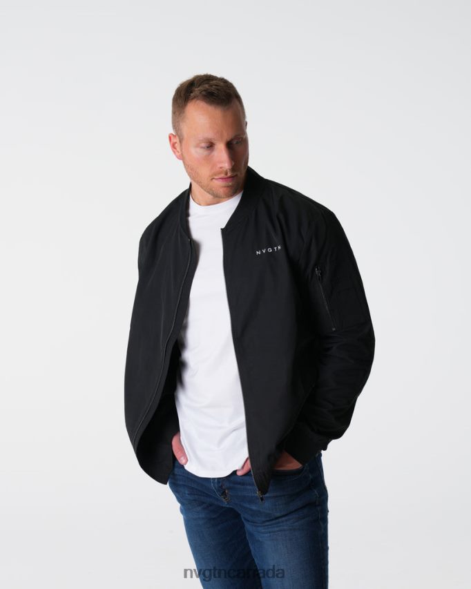 NVGTN Tops Men Bomber Jacket Black HJXFTJ782