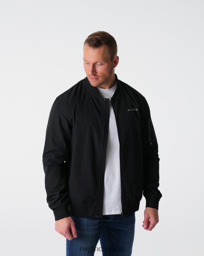 NVGTN Tops Men Bomber Jacket Black HJXFTJ782