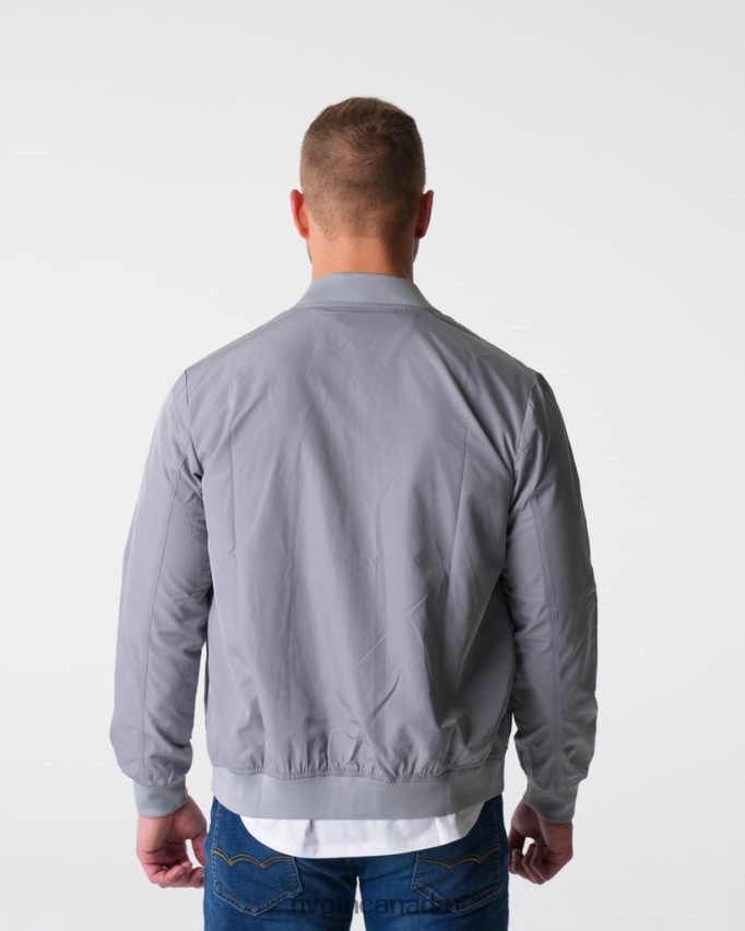NVGTN Tops Men Bomber Jacket Grey HJXFTJ783