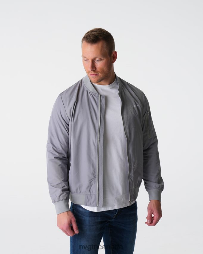 NVGTN Tops Men Bomber Jacket Grey HJXFTJ783