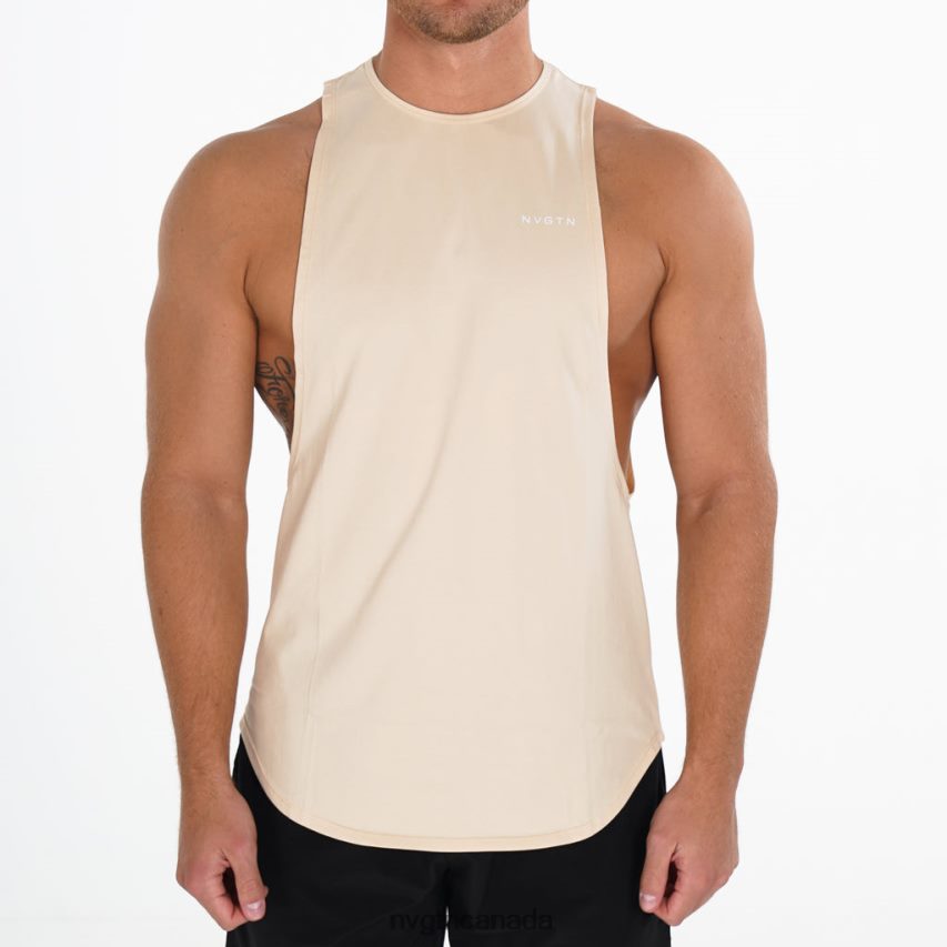 NVGTN Tops Men Pulse Edge Tank Beige HJXFTJ807