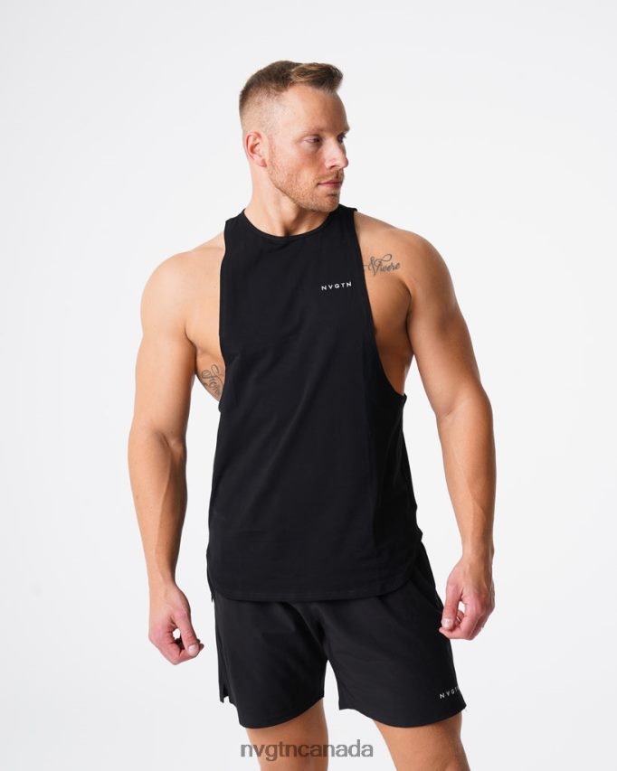 NVGTN Tops Men Pulse Edge Tank Black HJXFTJ772