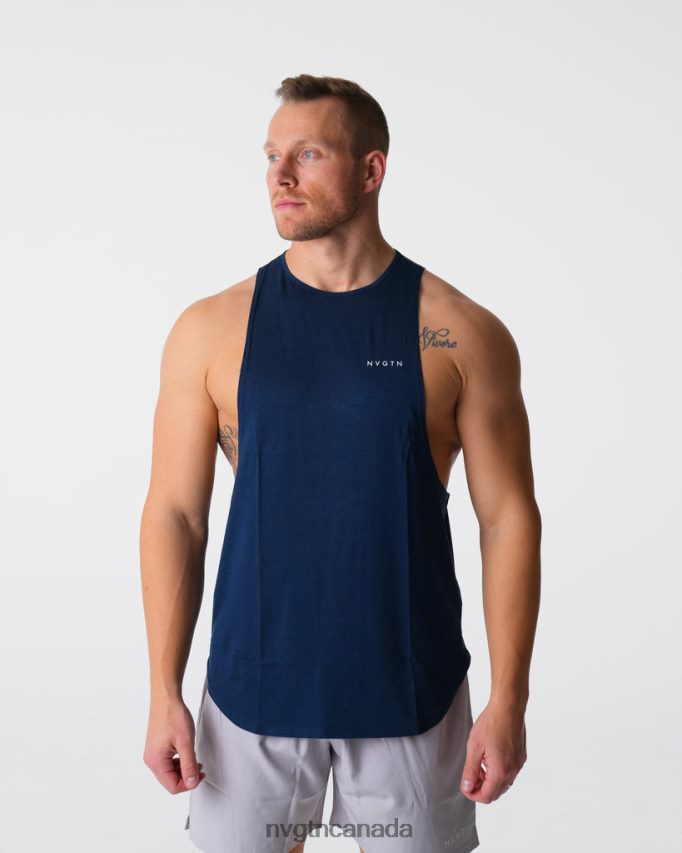 NVGTN Tops Men Pulse Edge Tank Navy HJXFTJ775