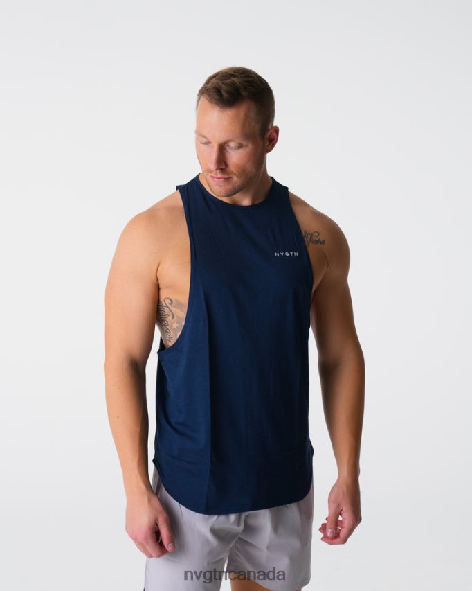 NVGTN Tops Men Pulse Edge Tank Navy HJXFTJ775