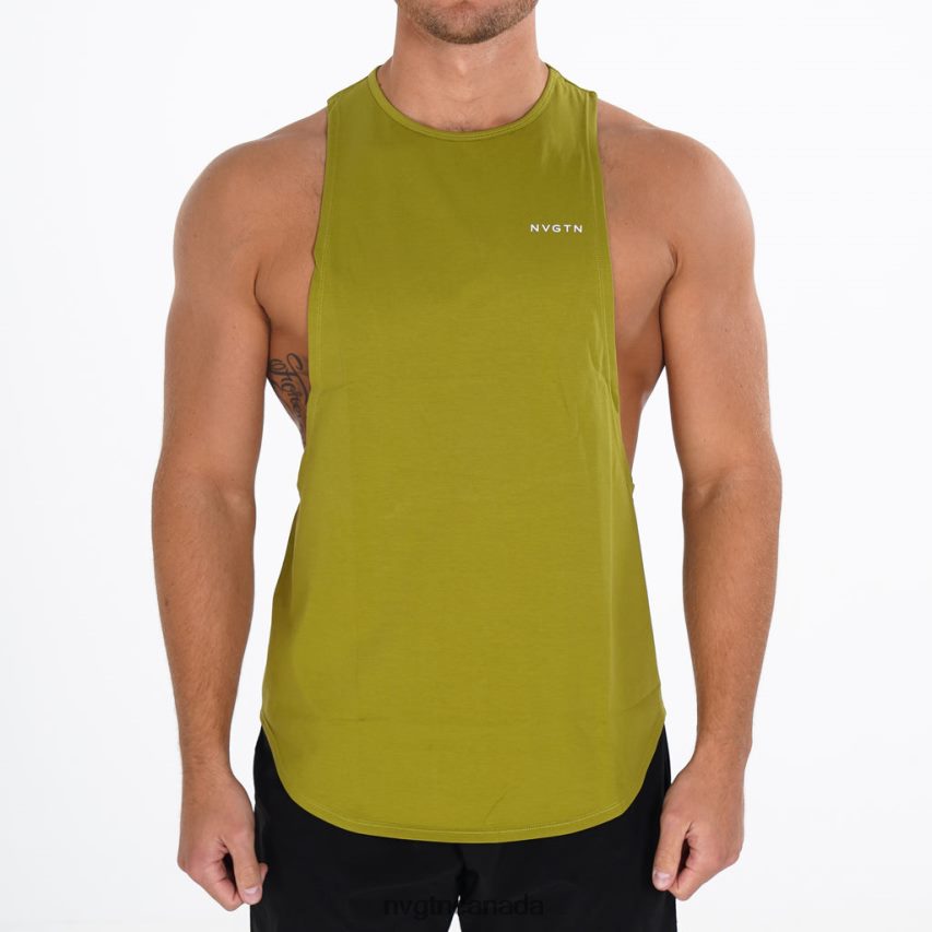 NVGTN Tops Men Pulse Edge Tank Olive HJXFTJ808