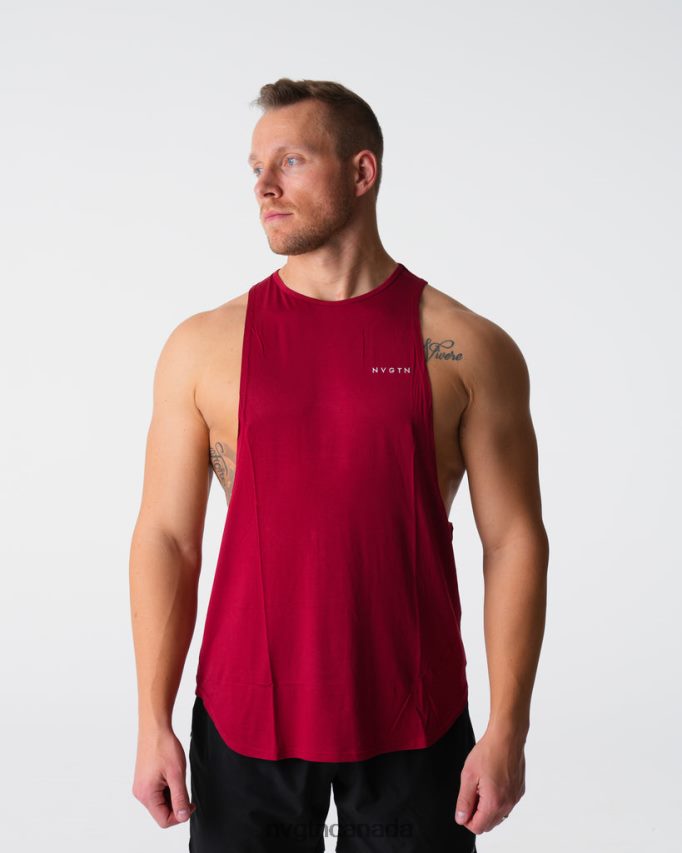 NVGTN Tops Men Tech Edge Tank Crimson HJXFTJ766
