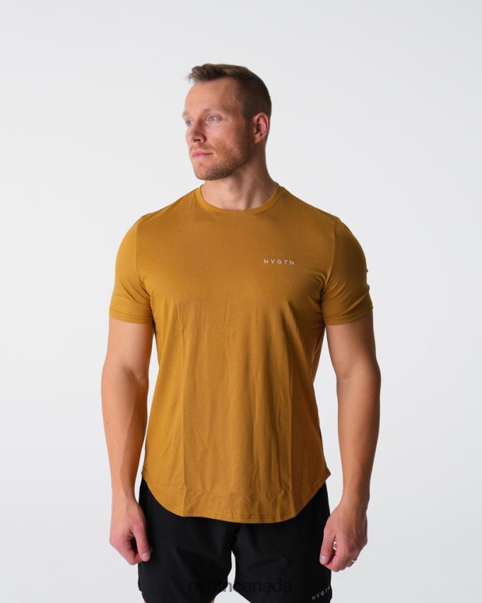 NVGTN Tops Men Pulse Fitted Tee Bronze HJXFTJ771