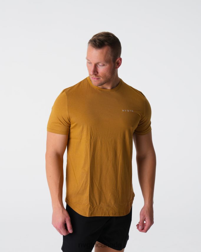 NVGTN Tops Men Pulse Fitted Tee Bronze HJXFTJ771
