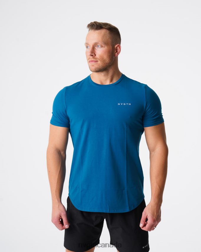 NVGTN Tops Men Pulse Fitted Tee French Blue HJXFTJ799