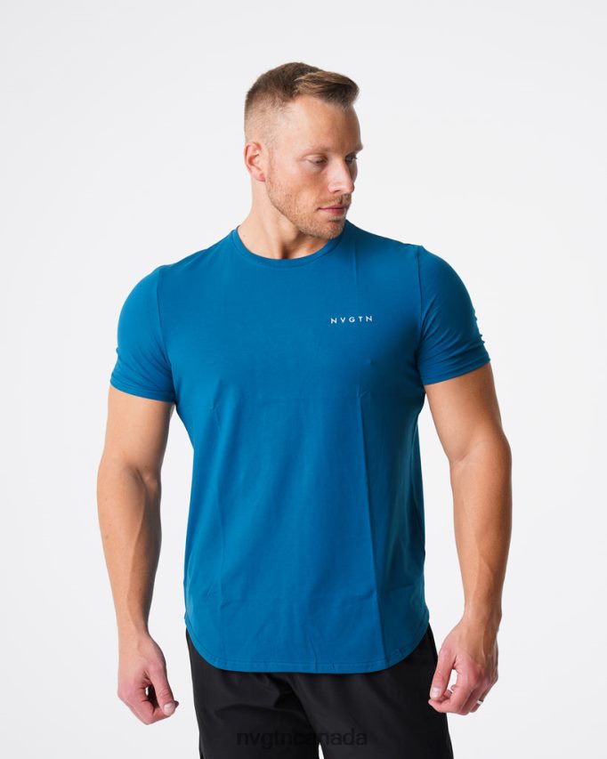 NVGTN Tops Men Pulse Fitted Tee French Blue HJXFTJ799