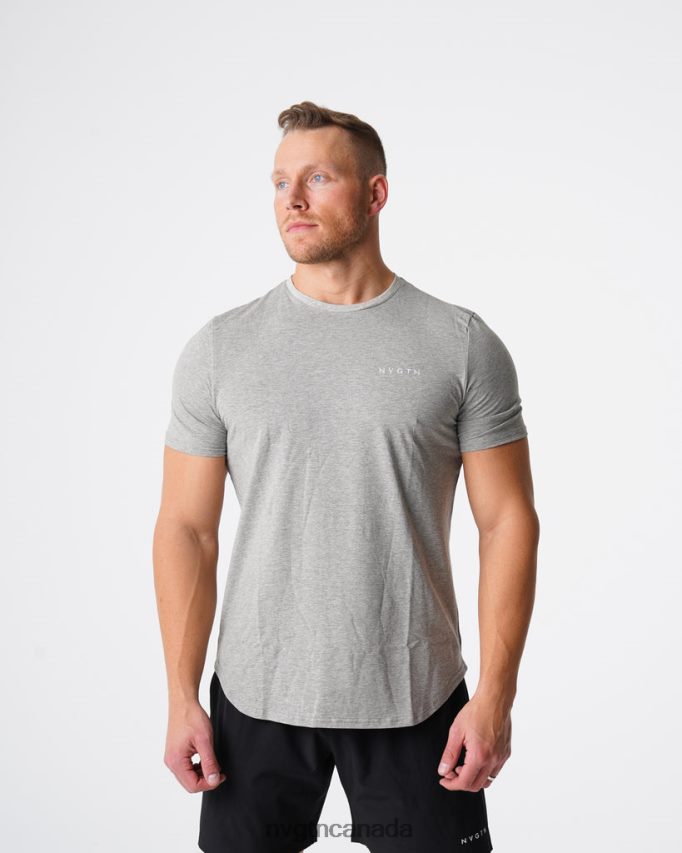 NVGTN Tops Men Pulse Fitted Tee Grey HJXFTJ769