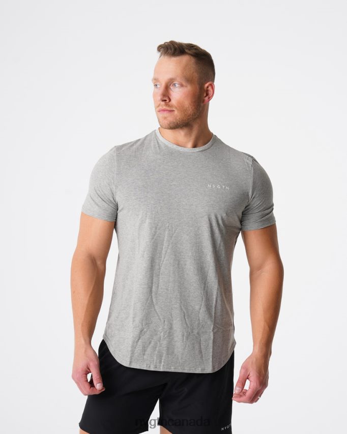 NVGTN Tops Men Pulse Fitted Tee Grey HJXFTJ769