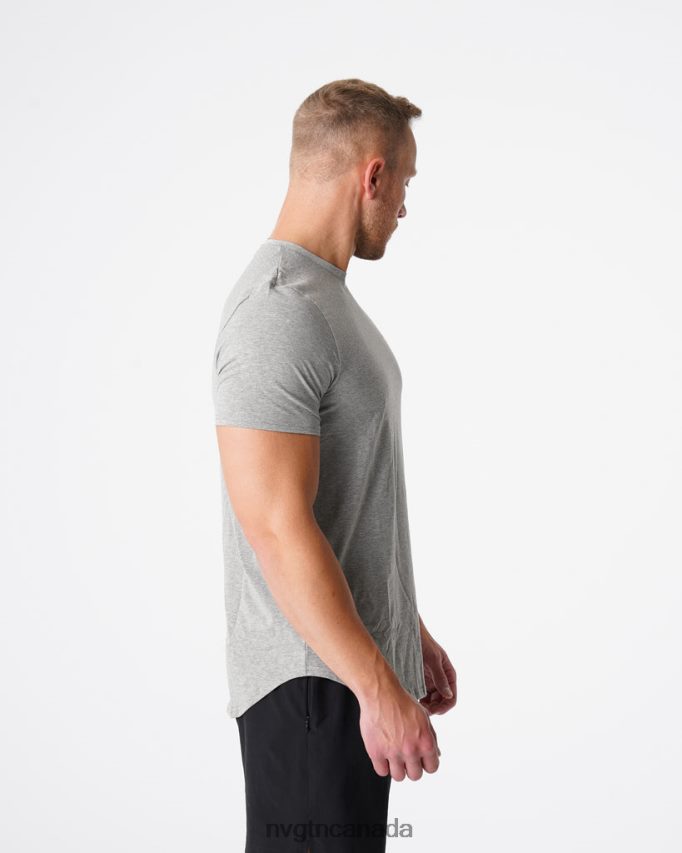 NVGTN Tops Men Pulse Fitted Tee Grey HJXFTJ769