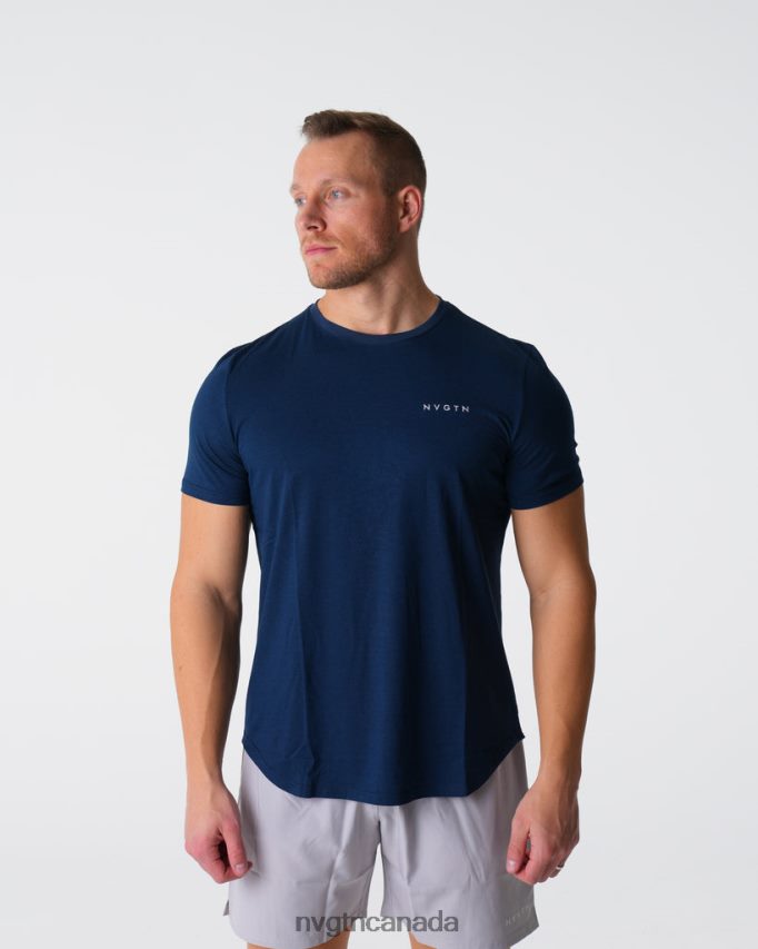 NVGTN Tops Men Pulse Fitted Tee Navy HJXFTJ770