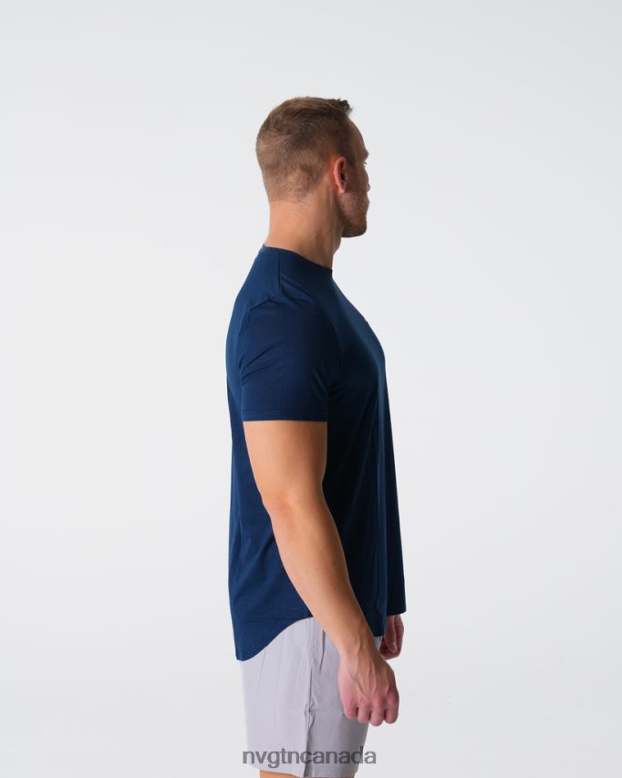 NVGTN Tops Men Pulse Fitted Tee Navy HJXFTJ770