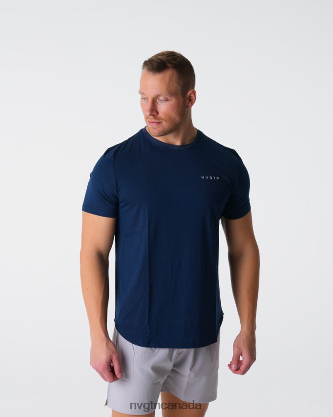 NVGTN Tops Men Pulse Fitted Tee Navy HJXFTJ770