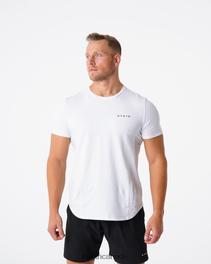 NVGTN Tops Men Pulse Fitted Tee White HJXFTJ768
