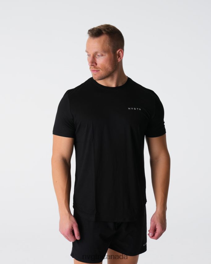 NVGTN Tops Men Tech Fitted Tee Black HJXFTJ763