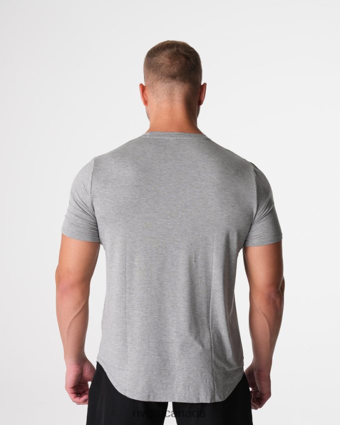 NVGTN Tops Men Tech Fitted Tee Grey HJXFTJ759