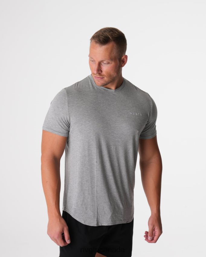 NVGTN Tops Men Tech Fitted Tee Grey HJXFTJ759