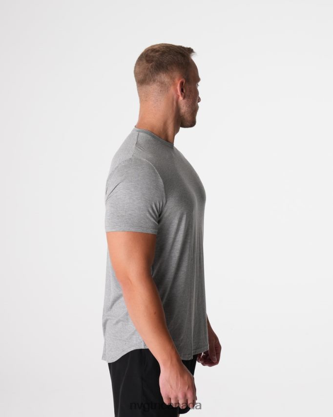 NVGTN Tops Men Tech Fitted Tee Grey HJXFTJ759