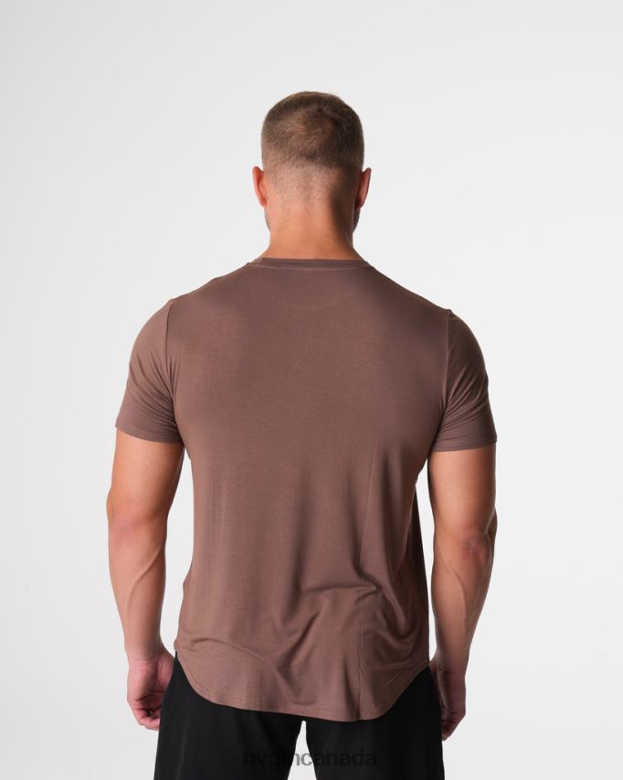NVGTN Tops Men Tech Fitted Tee Mocha HJXFTJ762