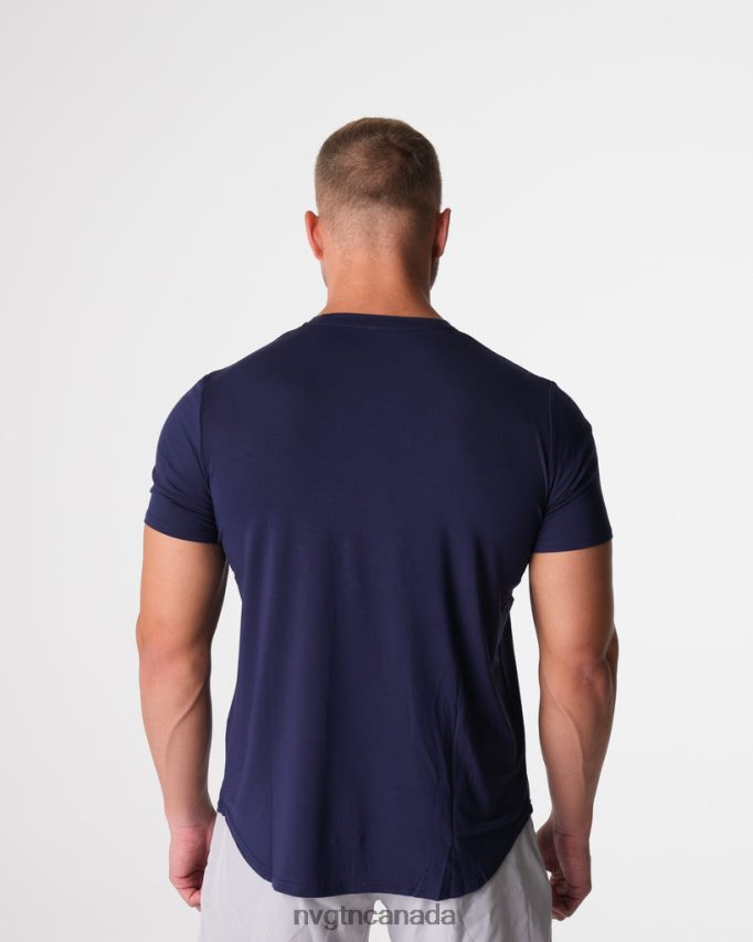 NVGTN Tops Men Tech Fitted Tee Navy HJXFTJ760