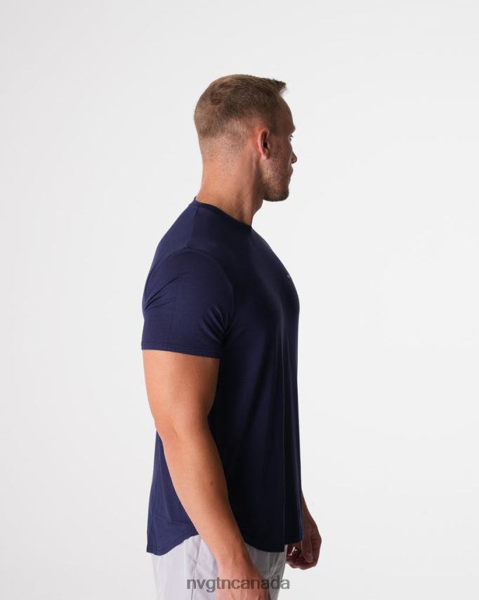 NVGTN Tops Men Tech Fitted Tee Navy HJXFTJ760
