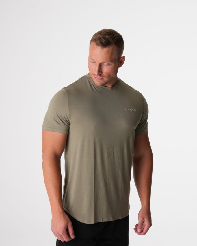 NVGTN Tops Men Tech Fitted Tee Sage Green HJXFTJ761