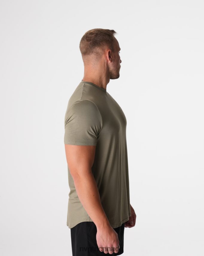 NVGTN Tops Men Tech Fitted Tee Sage Green HJXFTJ761