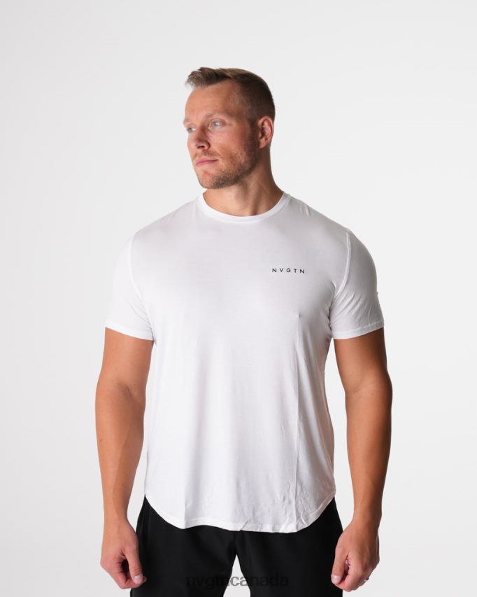 NVGTN Tops Men Tech Fitted Tee White HJXFTJ758