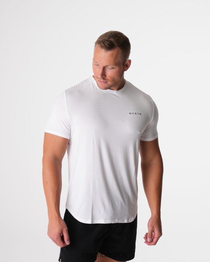 NVGTN Tops Men Tech Fitted Tee White HJXFTJ758
