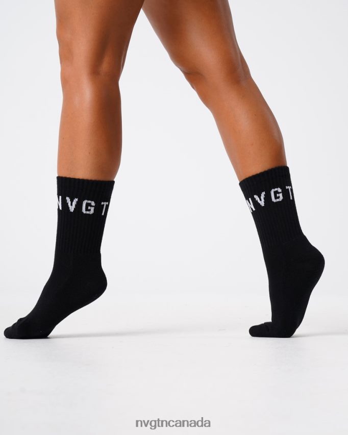 NVGTN Fitness Women Crew Socks Black HJXFTJ713