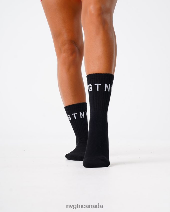NVGTN Fitness Women Crew Socks Black HJXFTJ713