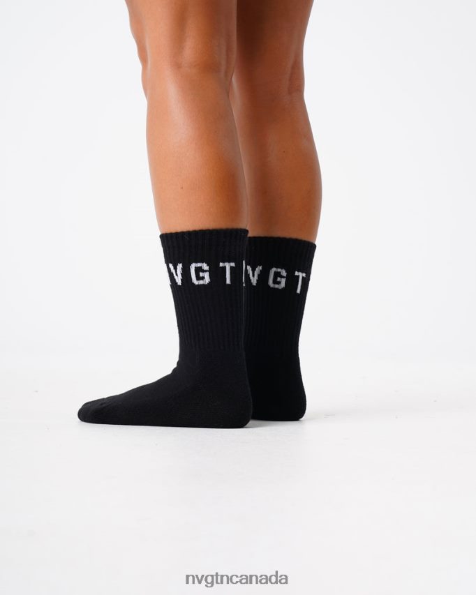 NVGTN Fitness Women Crew Socks Black HJXFTJ713